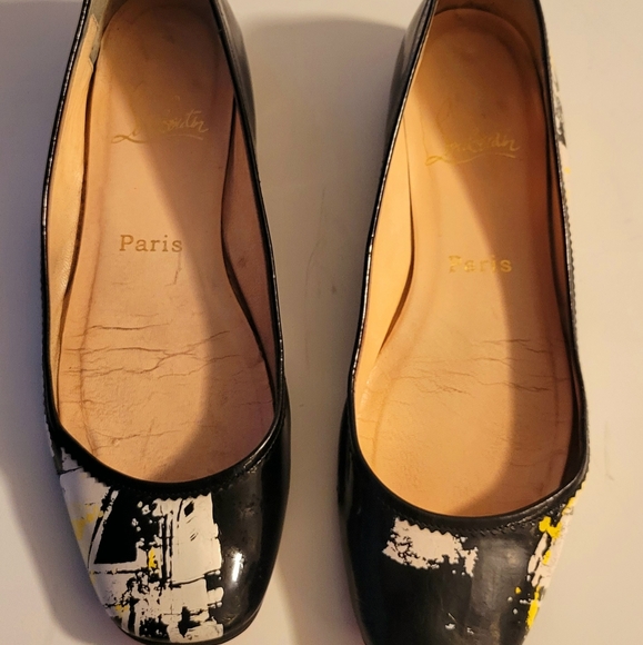 Christian Loboutin Paris Womens 38.5 8.5 Italy Made Ballet Flats Shoes - Picture 2 of 12
